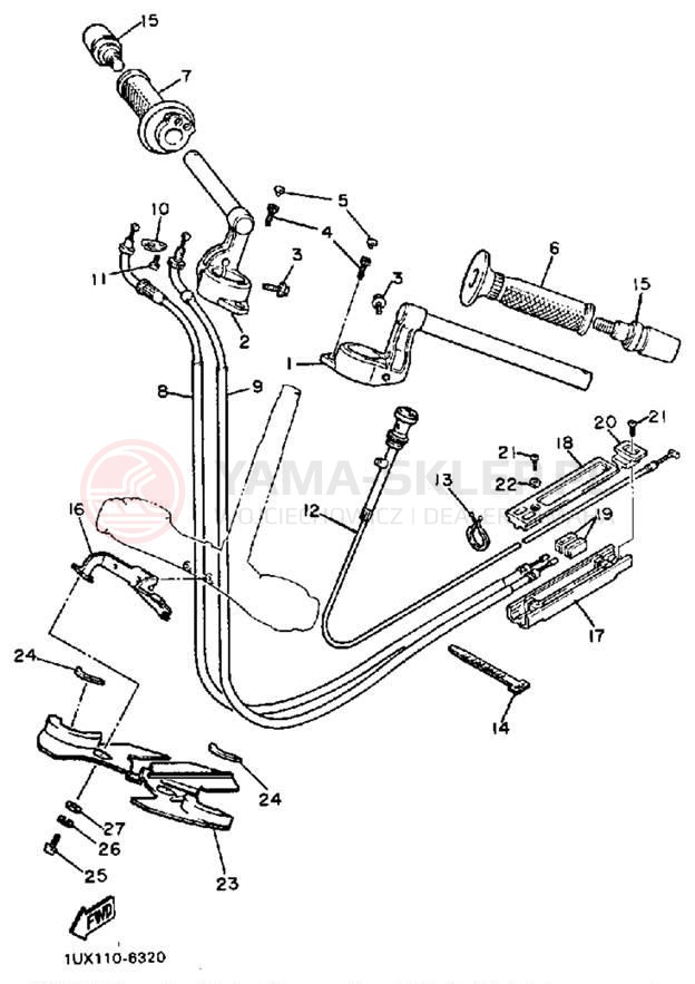 Schemat "Kierownica i osprzęt" do Yamaha FJ1200T/FJ1200TC