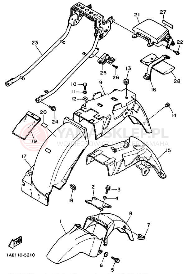 Schemat "błotnik" do Yamaha FZ750N