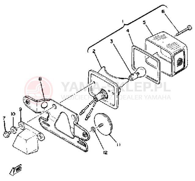 Schemat "lampa tył" do Yamaha QT50G