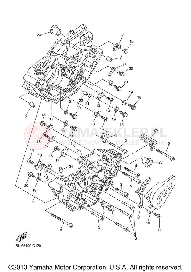 Schemat "Obudowa silnika" do Yamaha WR250F WR250FV