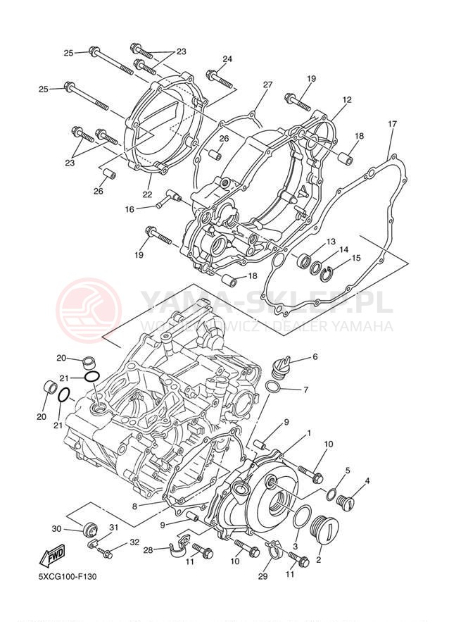 Schemat "Pokrywa silnika" do Yamaha YZ250F YZ250FW