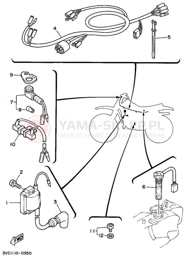 Schemat "układ elektryczny" do Yamaha RT180D