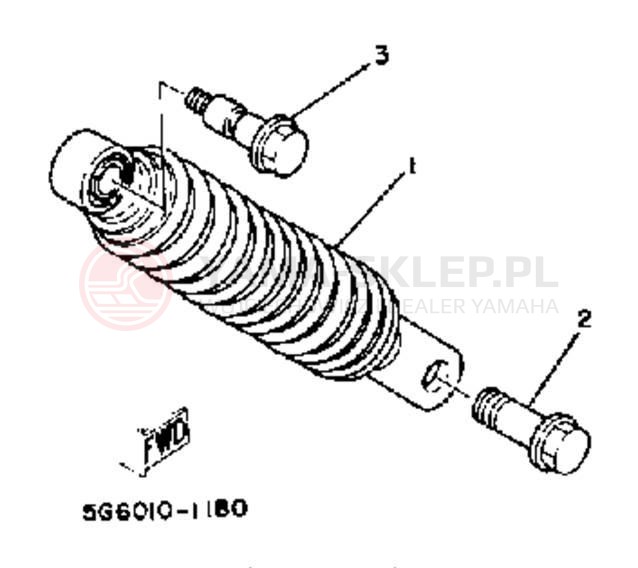 Schemat "zawieszenie tył" do Yamaha CV50L