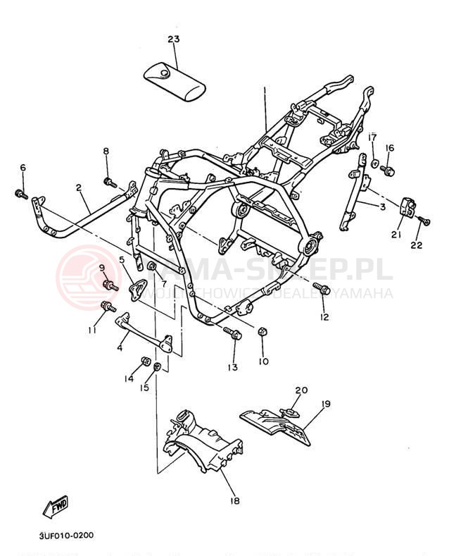 Schemat "rama" do Yamaha V-MAX 1200 VMX12JC/VMX12J