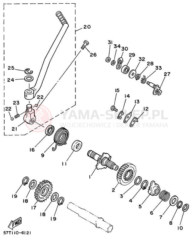 Schemat "rozrusznik" do Yamaha XT350L/XT350LC