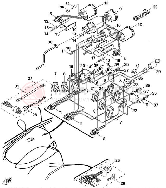 Schemat "układ elektryczny" do Yamaha LX2000 LST1200AA