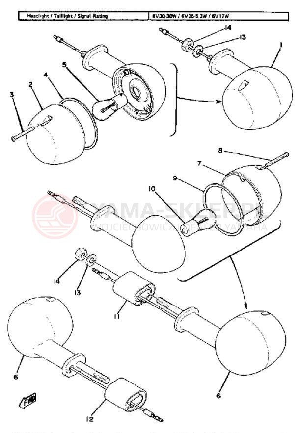 Schemat "kierunkowskazy" do Yamaha GT80F