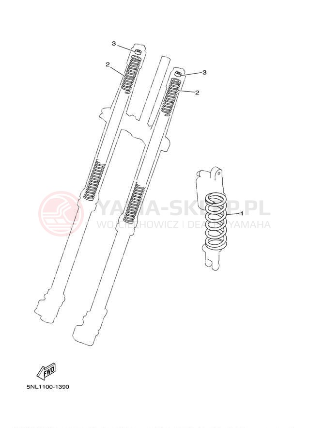 Schemat "Zawieszenie przód" do Yamaha WR250F WR250FT