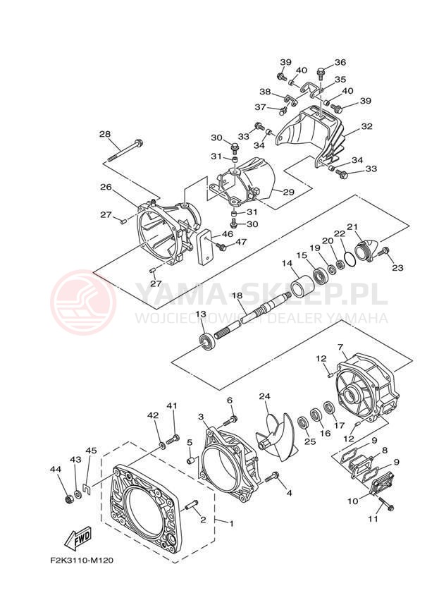 Schemat "JET UNIT" do Yamaha SX210 LAT1100BM