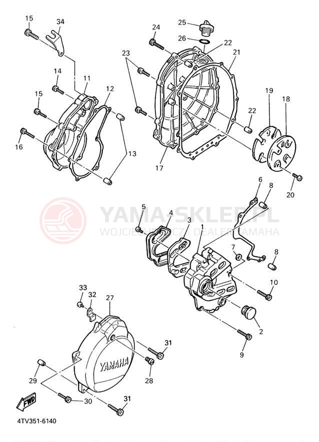 Schemat "Pokrywa silnika" do Yamaha YZF600R YZF600RT/YZF600RTC