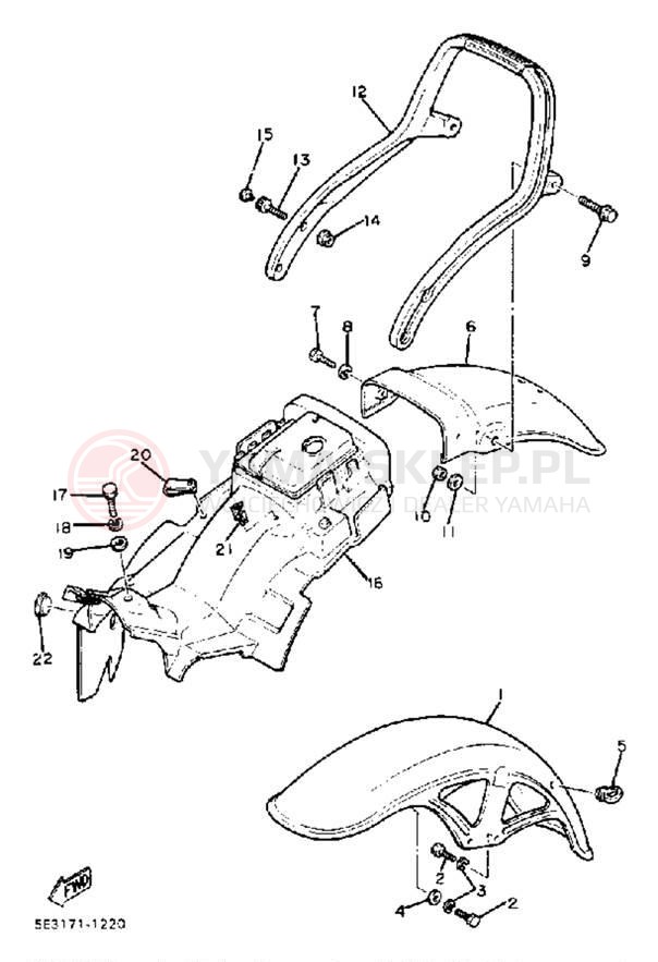 Schemat "błotnik" do Yamaha VIRAGO 750 XV750J