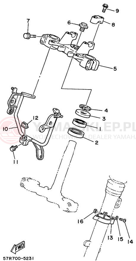 Schemat "Półki zawieszenia" do Yamaha XT350L/XT350LC