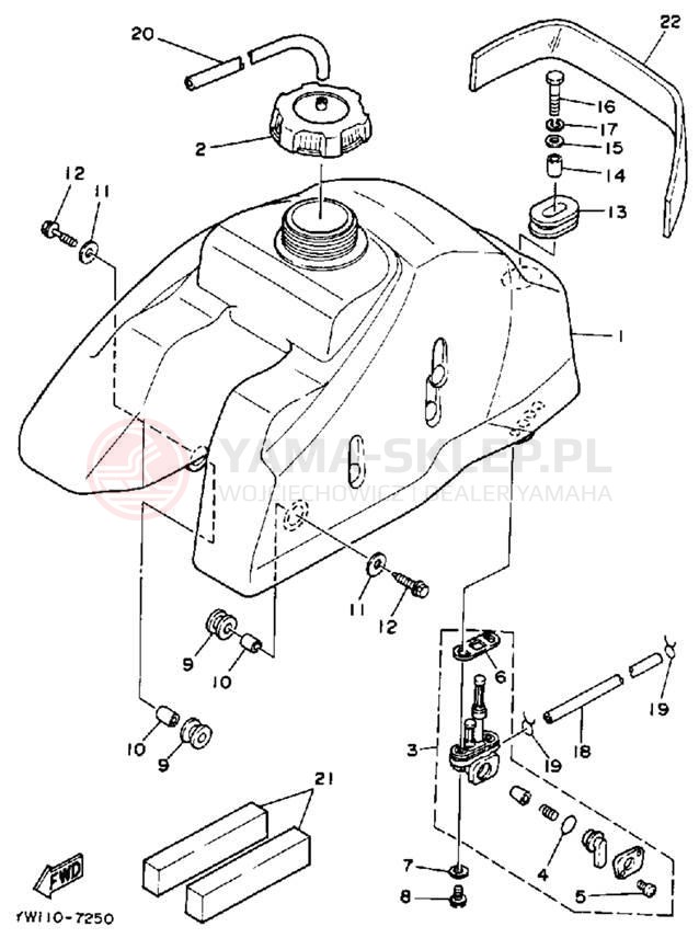 Schemat "zbiornik paliwa" do Yamaha MOTO-4 YFM350ERT