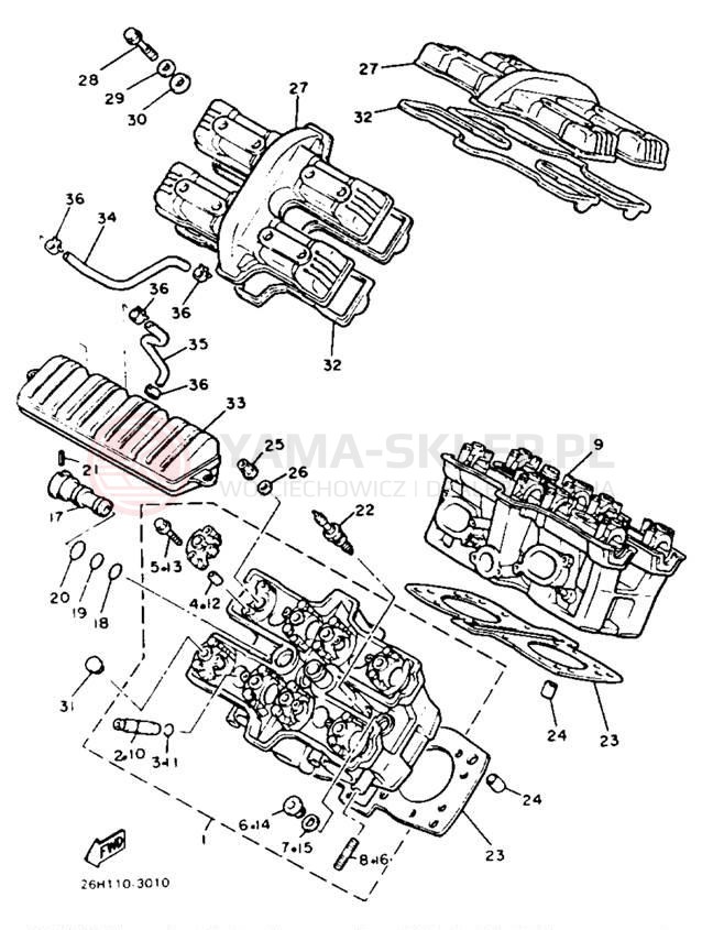 Schemat "głowica" do Yamaha XVZ12TK