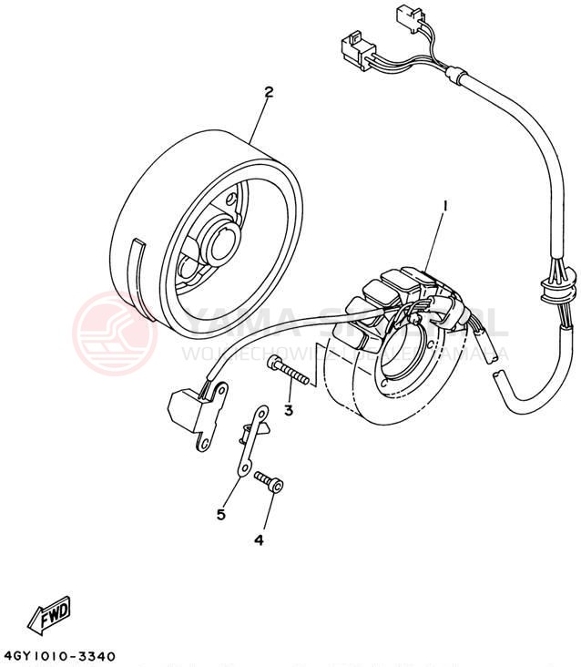Schemat "prądnica" do Yamaha TTR250 TTR250P/TTR250PC