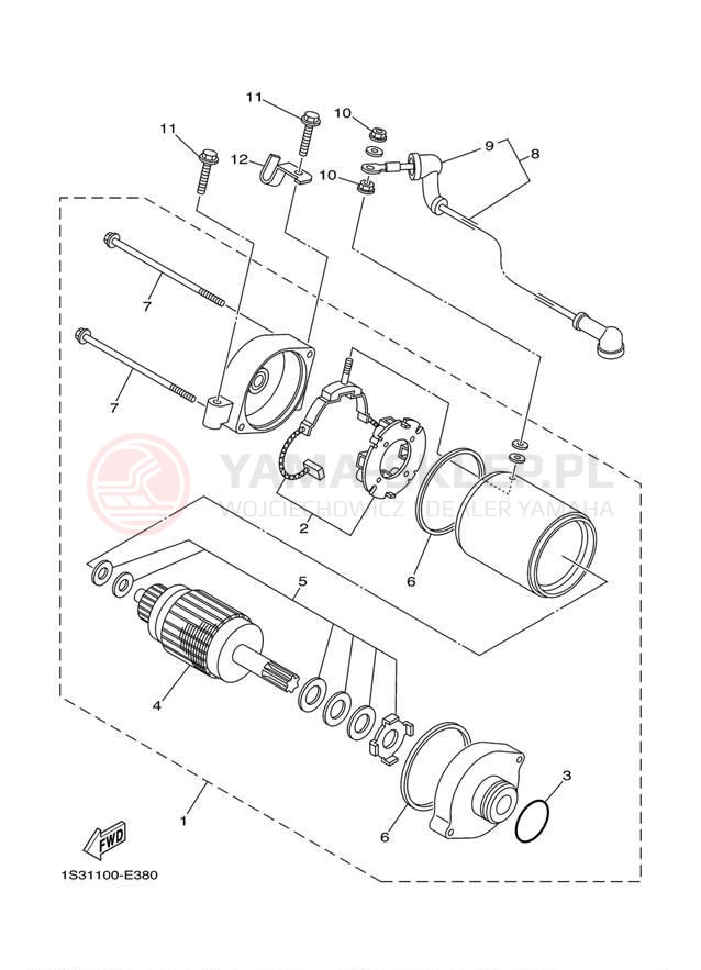 Schemat "rozrusznik" do Yamaha RAPTOR 700 YFM70RW