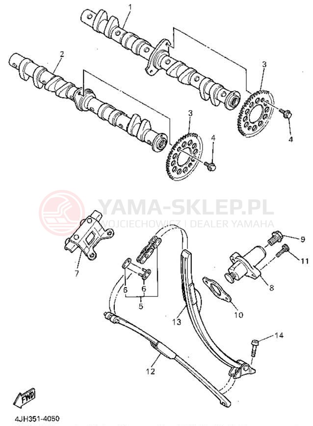 Schemat "Rozrząd - łańcuszek" do Yamaha YZF600RGC