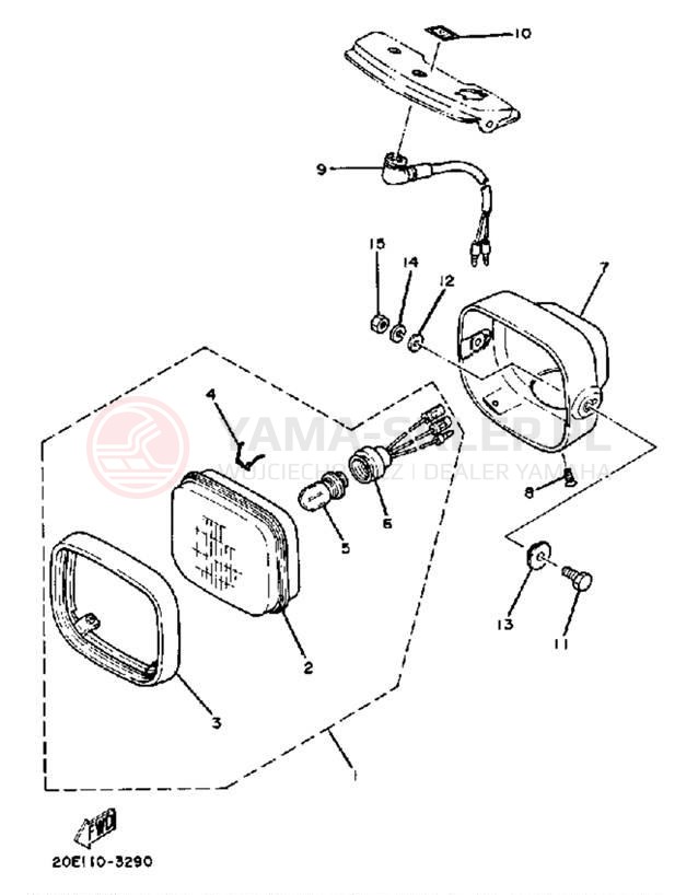 Schemat "Lampa przód" do Yamaha YT175K