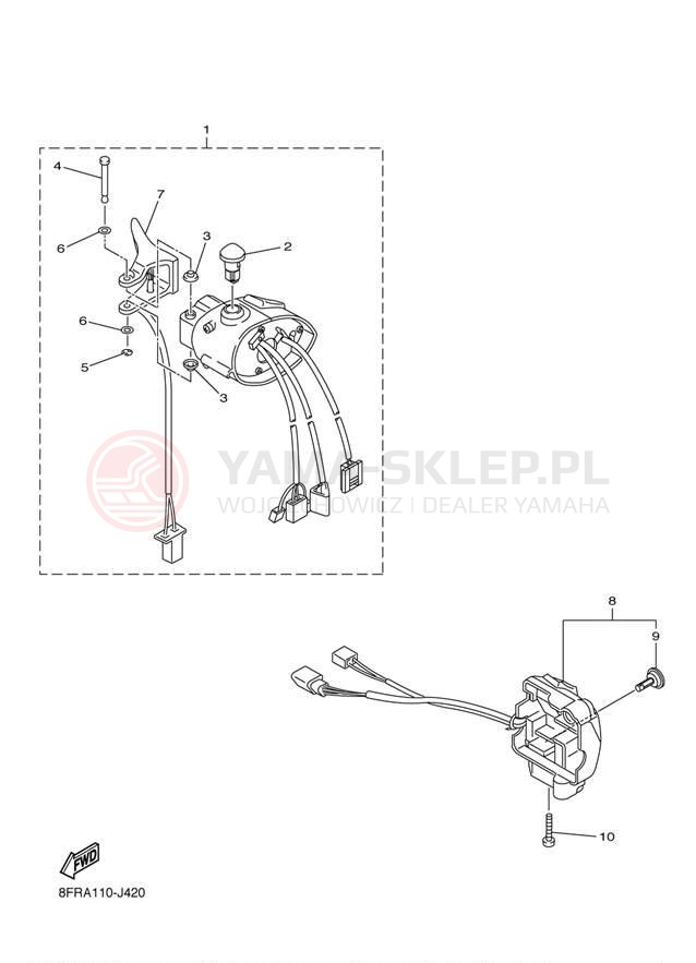 Schemat "Kierownica i osprzęt" do Yamaha APEX XTX RX10PXTER/RX10PXTEL