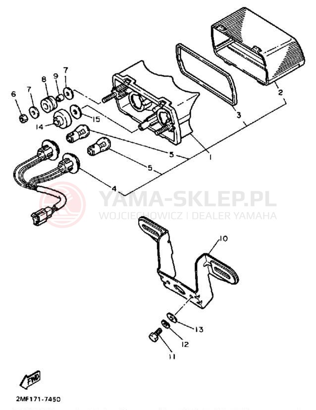Schemat "lampa tył" do Yamaha FZ700TC/FZ700T