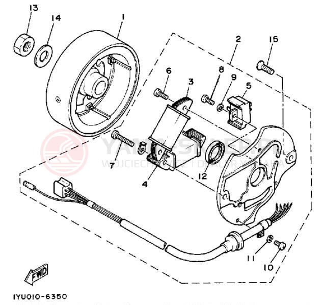 Schemat "prądnica" do Yamaha SH50EMT/SH50T