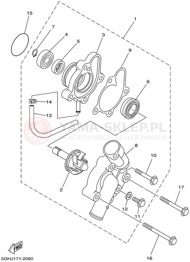 Schemat "Pompa wody" do Yamaha KODIAK 4WD YFM400FAP
