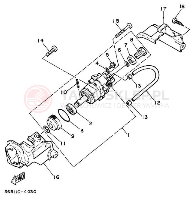 Schemat "Pompa olejowa" do Yamaha 4-ZINGER YF60S