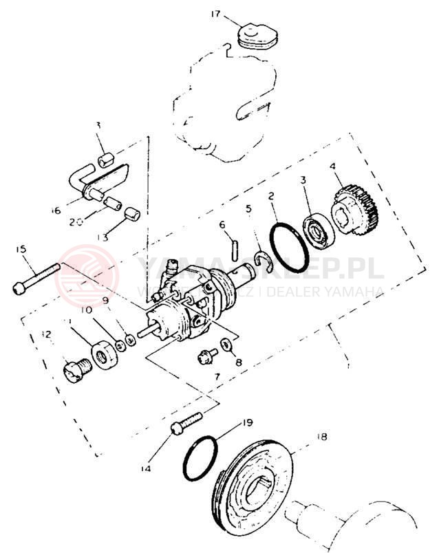 Schemat "Pompa olejowa" do Yamaha Y-ZINGER PW80F