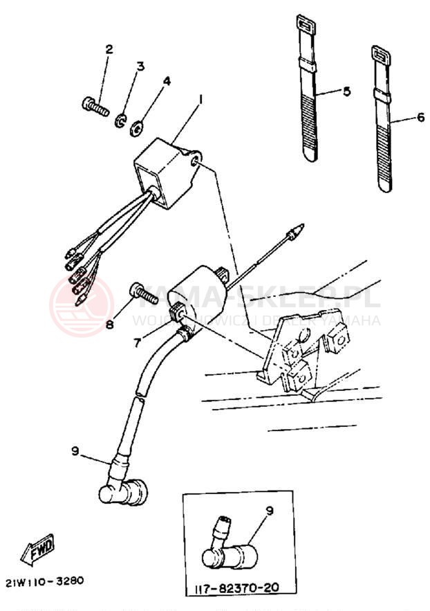 Schemat "układ elektryczny" do Yamaha Y-ZINGER PW80N