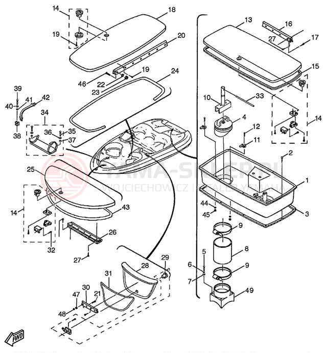 Schemat "DECK HATCH" do Yamaha EXCITER TWIN EXT1200W