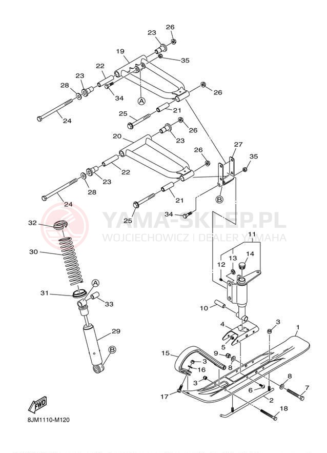 Schemat "płozy" do Yamaha SRX120 SRX120DL