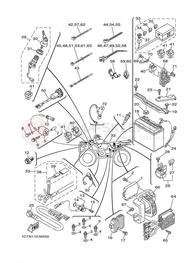 Schemat "układ elektryczny" do Yamaha GRIZZLY 450 EPS 4WD YFM45FGPDL