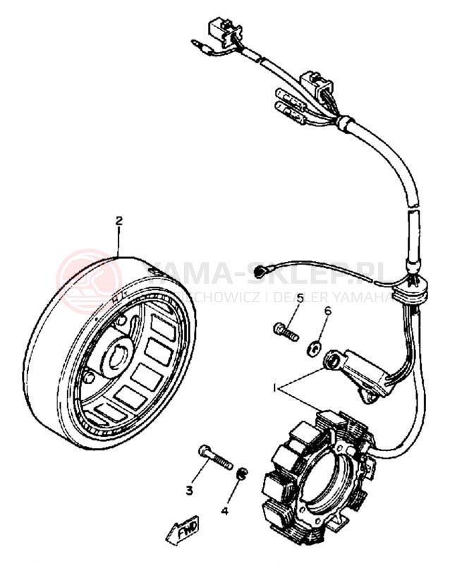 Schemat "prądnica" do Yamaha SRX600S/SRX600SC