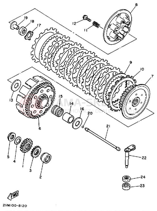Schemat "sprzęgło" do Yamaha YZ250WRW