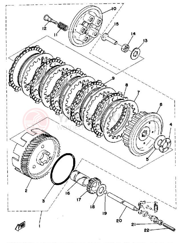 Schemat "sprzęgło" do Yamaha RD200C