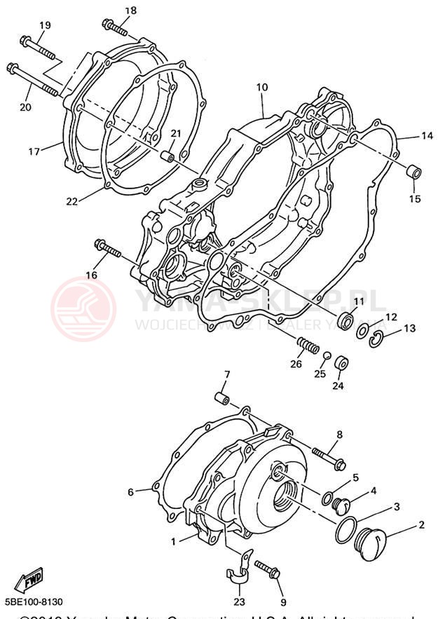 Schemat "Pokrywa silnika" do Yamaha YZ400FL