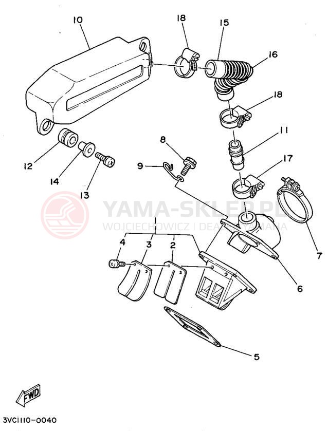 Schemat "Wtrysk paliwa" do Yamaha RT180D
