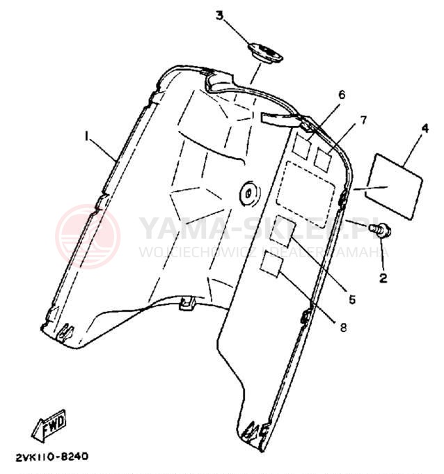 Schemat "Nadwozie przód" do Yamaha JOG CG50A