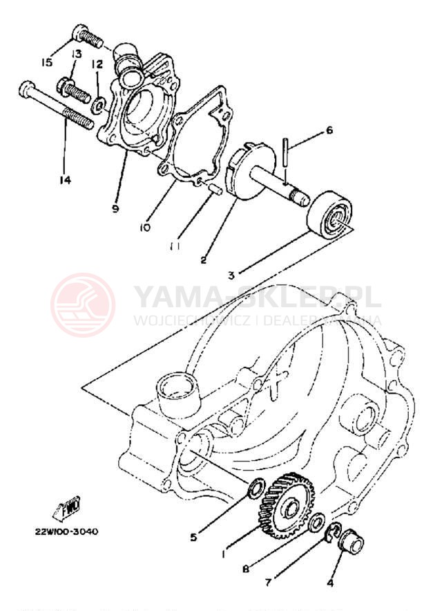 Schemat "Pompa wody" do Yamaha YZ80 YZ80K