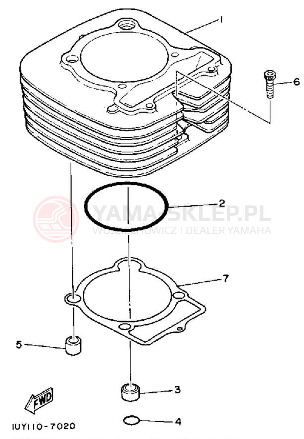 Schemat "cylinder" do Yamaha YFM350ERA