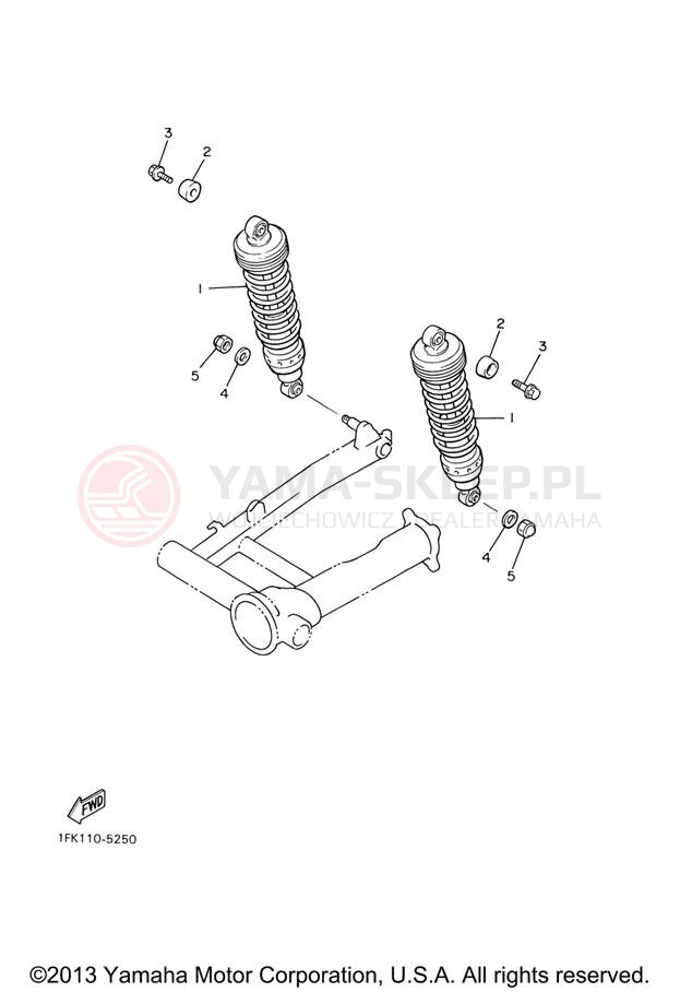 Schemat "zawieszenie tył" do Yamaha V-MAX VMX12VC/VMX12V