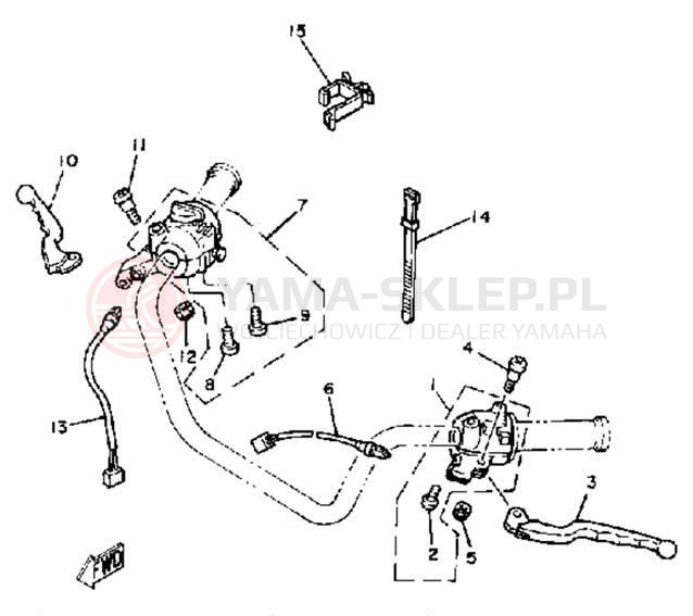 Schemat "Kierownica i osprzęt" do Yamaha SR185H