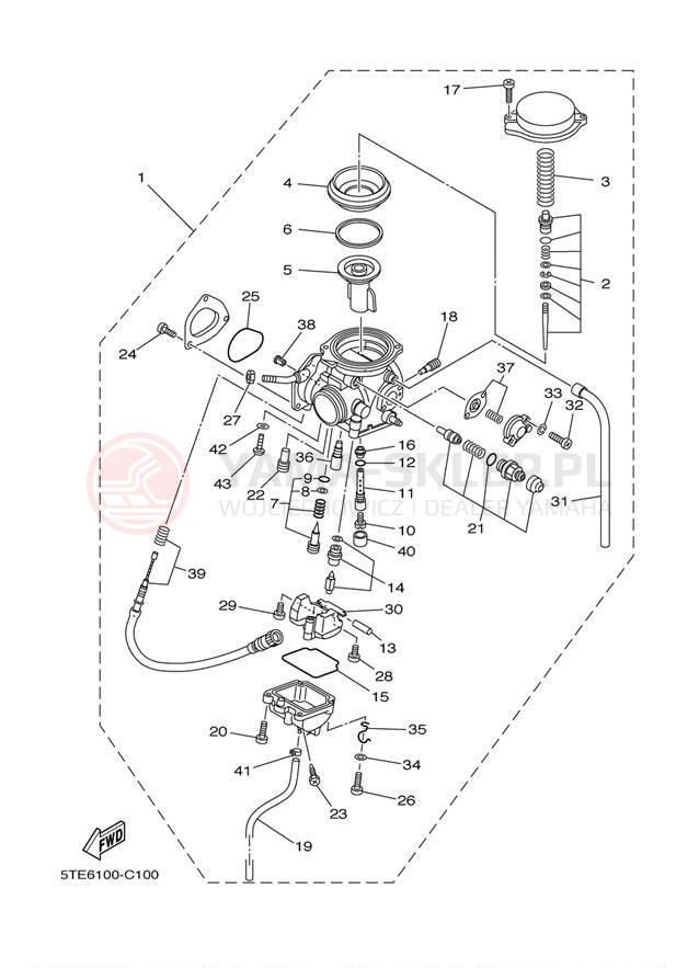 Schemat "Gaźnik" do Yamaha GRIZZLY 450 EPS 4WD YFM45FGPDL
