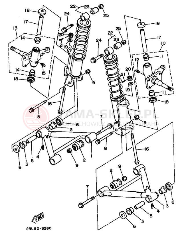 Schemat "Koło przód" do Yamaha TERRA PRO YFP350U