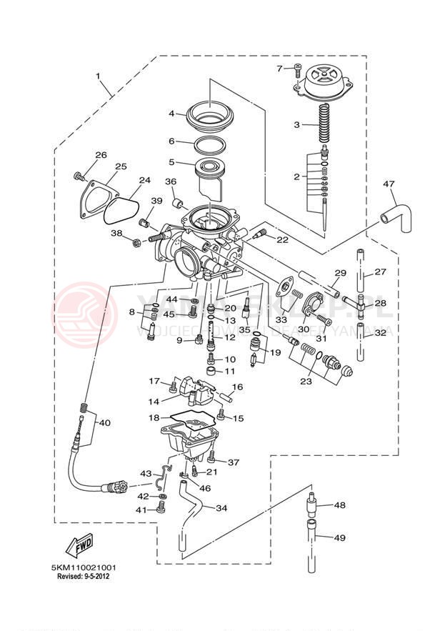 Schemat "Gaźnik" do Yamaha GRIZZLY 660 SE YFM66FASET