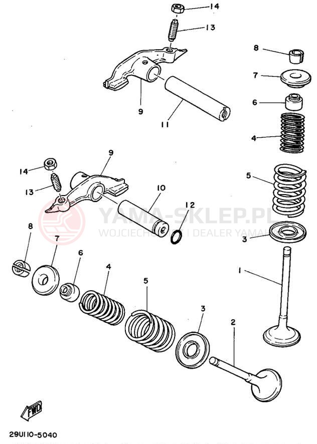 Schemat "zawory" do Yamaha TIMBERWOLF 2WD YFB250F