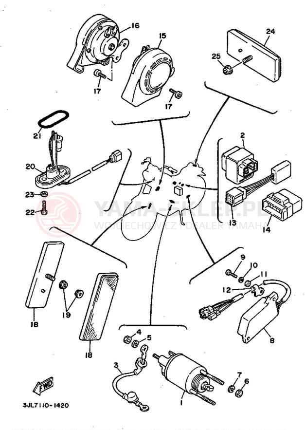 Schemat "układ elektryczny" do Yamaha VIRAGO 750 XV750DC/XV750D
