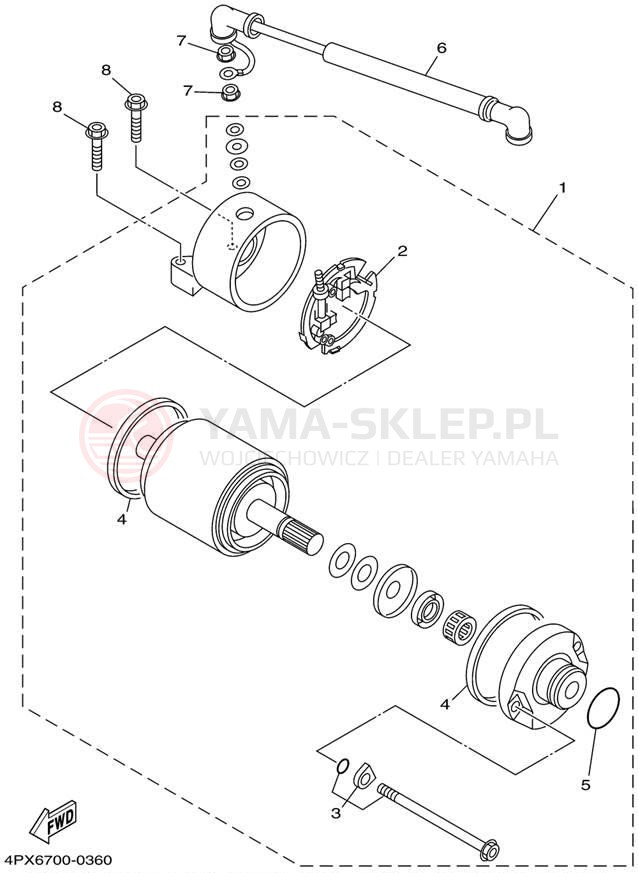 Schemat "rozrusznik" do Yamaha TTR250 TTR250N/TTR250NC