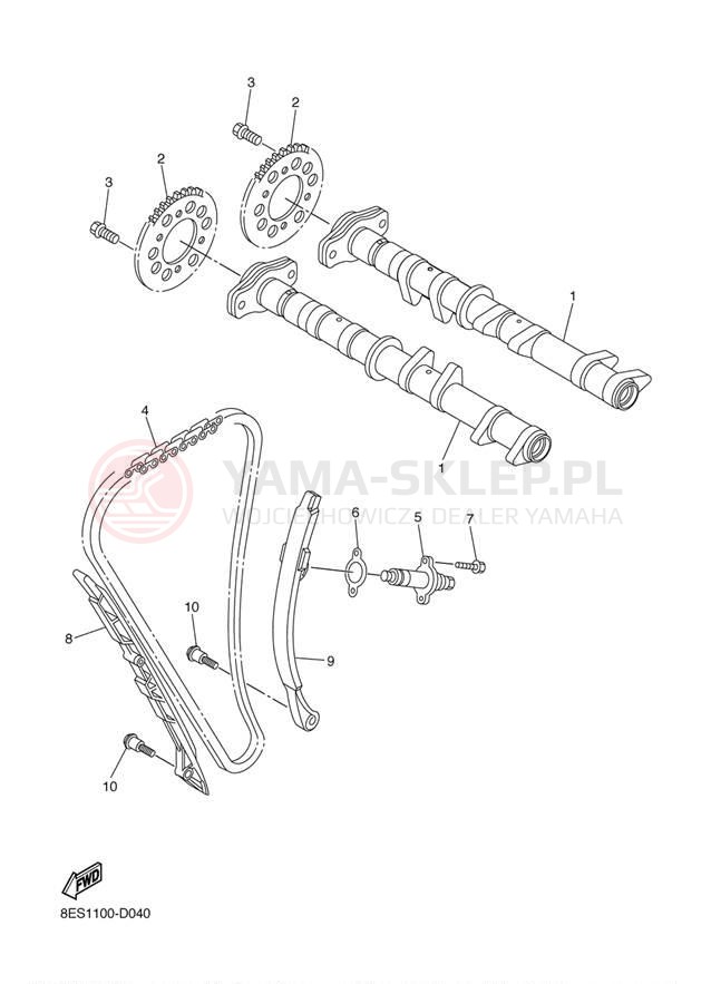 Schemat "Rozrząd - łańcuszek" do Yamaha RS VIKING PROFESSIONAL VK10DG