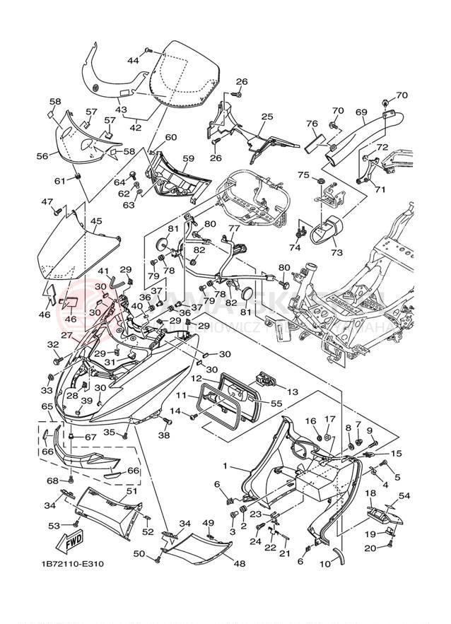 Schemat "Nadwozie przód" do Yamaha MORPHOUS CP250XL